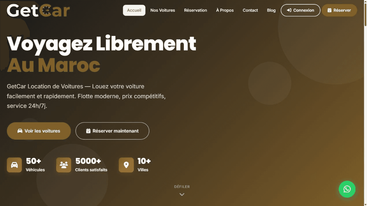 GetCar — Choisir sa voiture et réserver, en trois écrans.
